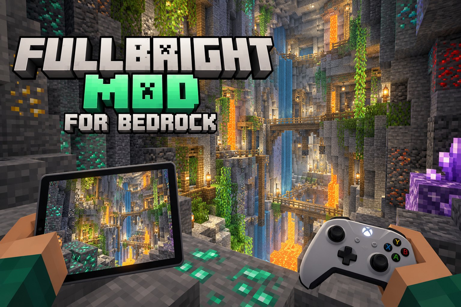 Fullbright Mod for Bedrock: Understanding the Options — Minecraft brightness guide illustration
