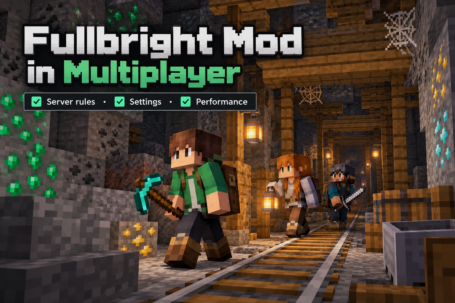 Fullbright Mod in Multiplayer: Rules and Performance — Minecraft brightness guide illustration