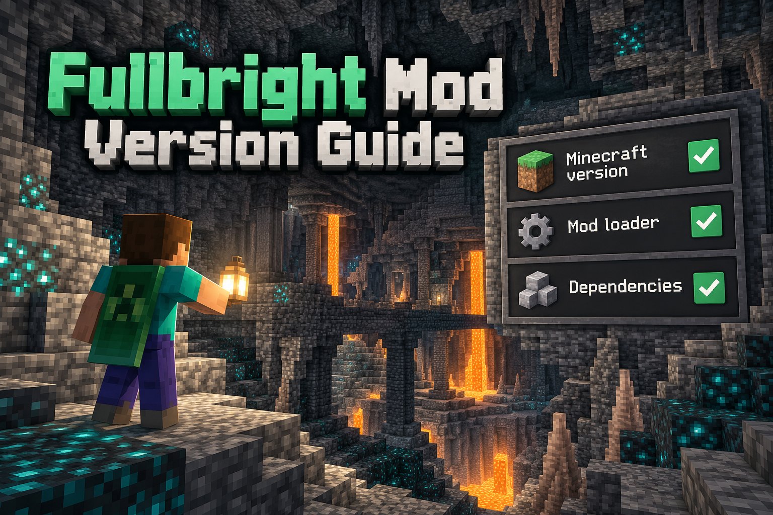 Fullbright Mod 1.21.11: How to Check Version Support — Minecraft brightness guide illustration